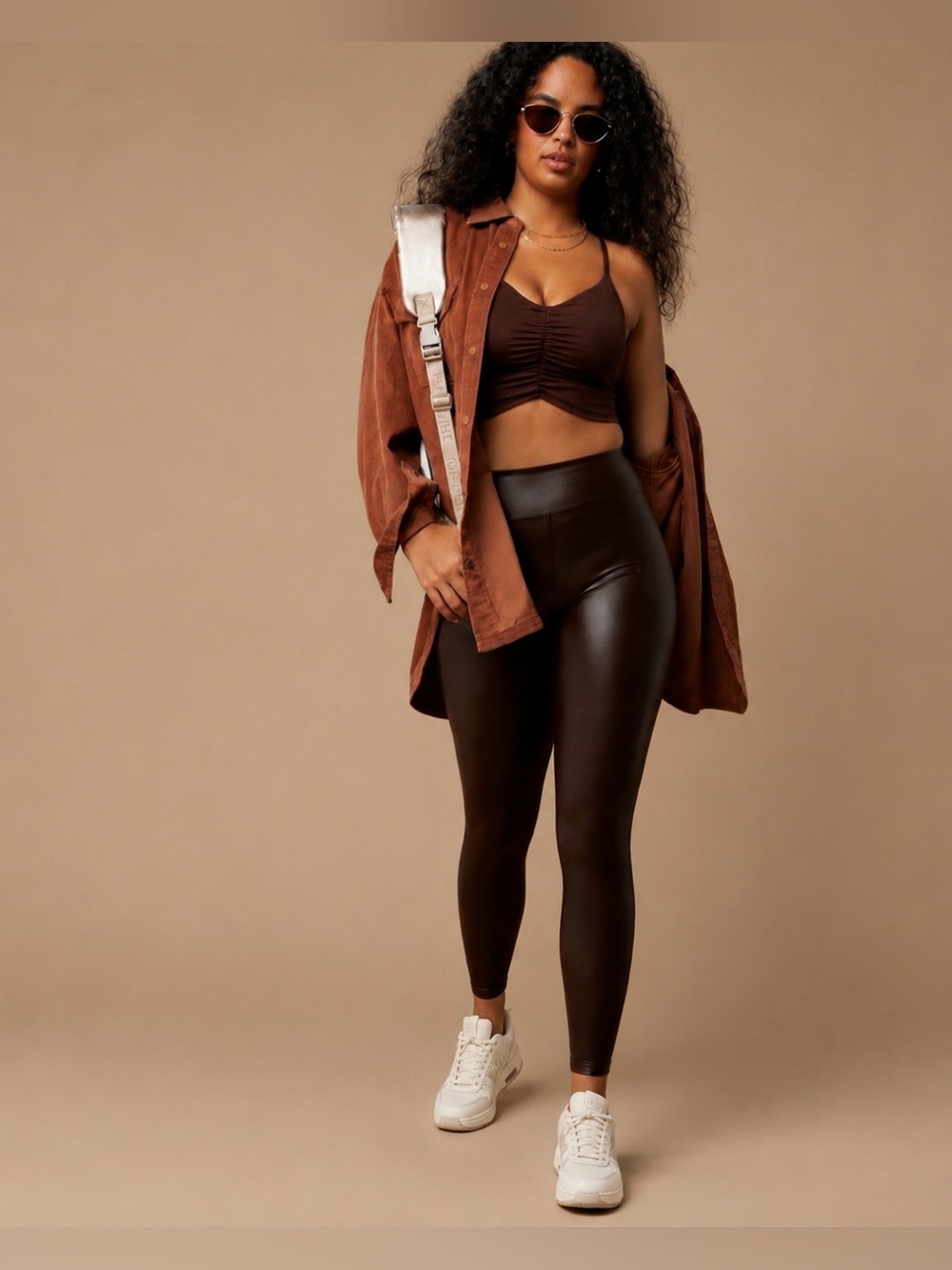OFFLINE by AERIE Dark  Chocolate Faux Real Luxe Faux Leather soft Leggings